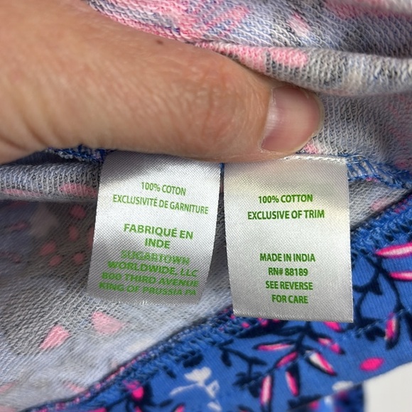 Lilly Pulitzer Emmaline cropped pullover Boca blue Birds Eye view sz xl - Picture 7 of 9